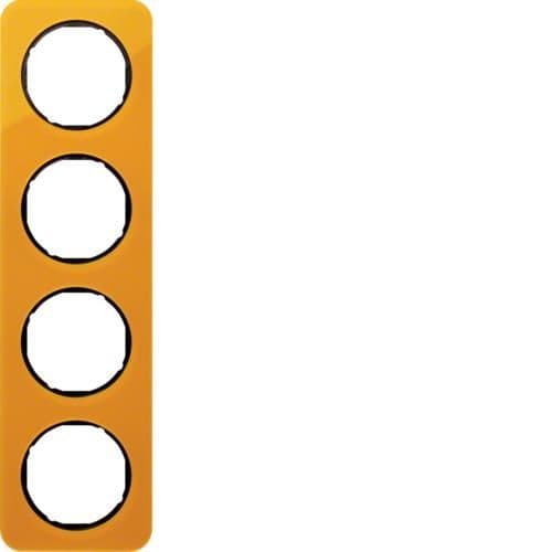 Plaque de recouvrement 4 postes R.1 acryl Orange transparent / Noir vue 1