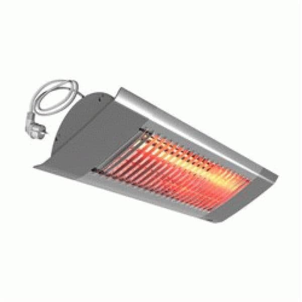 Chauffage de terrasse radiant halogène 1000W Gris diffusion orientée vue 1