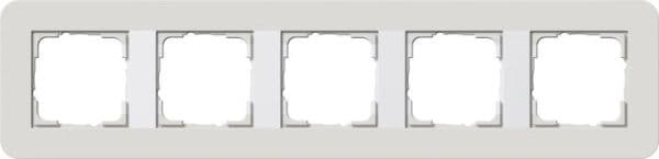 Cadre de finition Gira E3 Soft-Touch Gris clair avec cadre de support Blanc brillant Soft-Touch vue 1