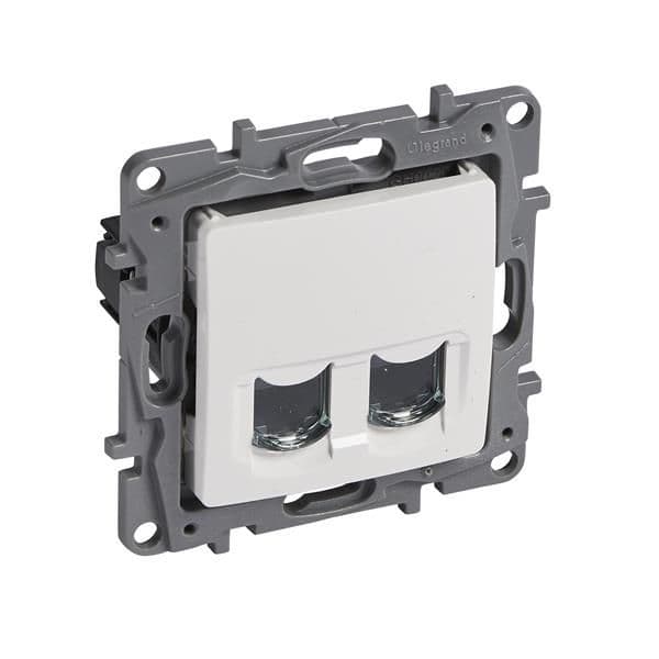 Niloé prise RJ45 double cat6 UTP Blanc à griffes vue 1