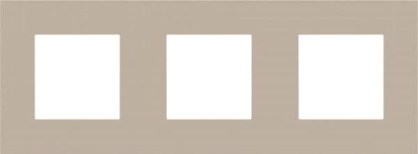 Plaque triple horizontale entraxe 71mm Champagne vue 1