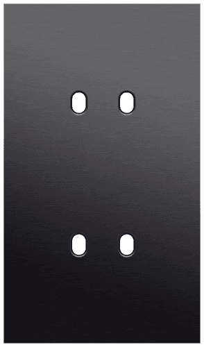 Plaque de recouvrement double, verticale 60 mm d'entraxe, pour des fonctions de commutation double, couleur Niko Toggle alu black brushed vue 1