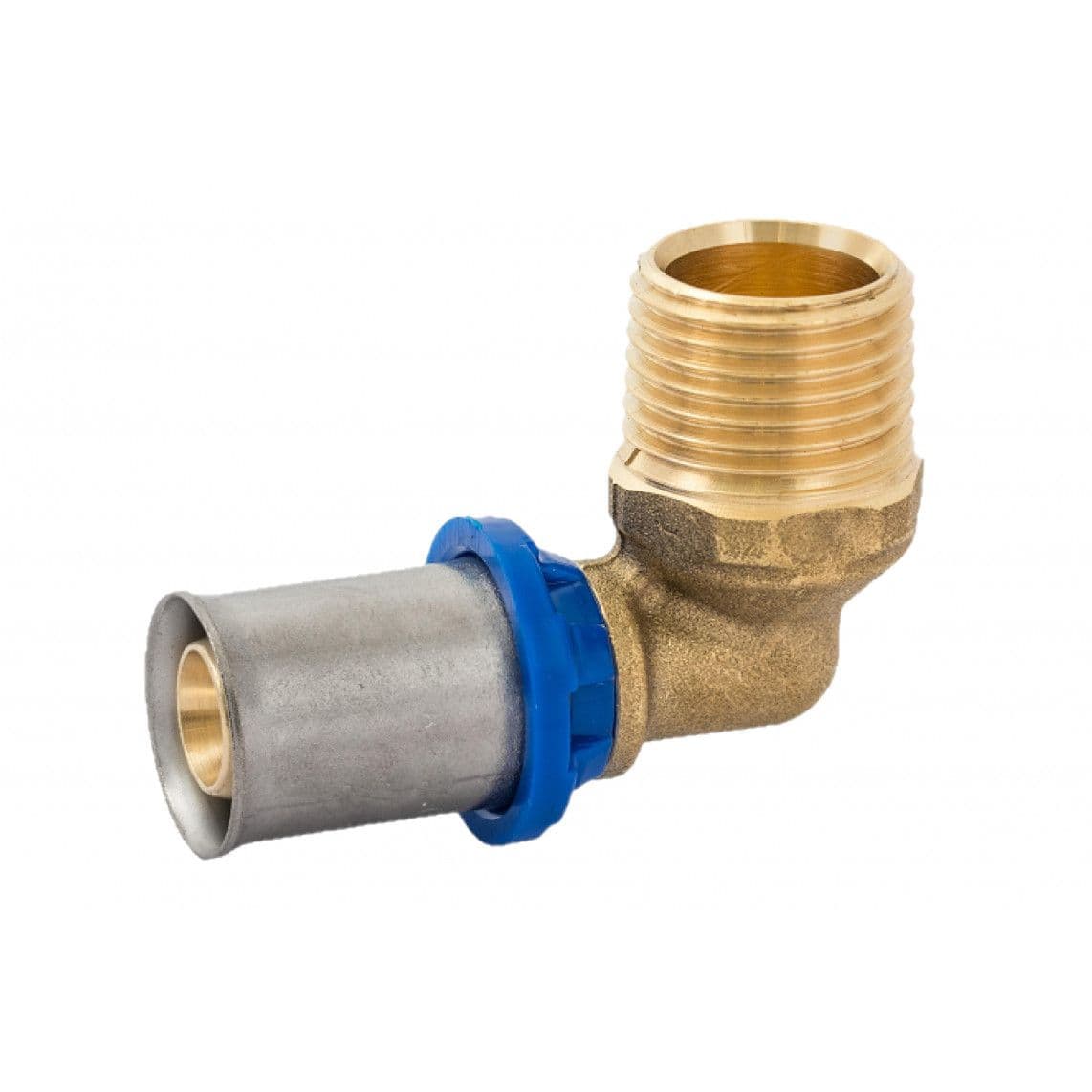 988715355 LT coude 90°, vierge, 20 mm x 3/4" M, raccord à sertir pour tube multicouche vue 1