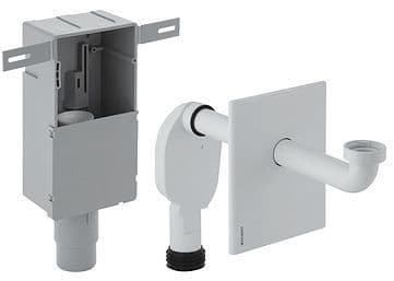 SIPHON ENCASTRABLE+PLAQUE DE RECOUVREMENT GEBERIT 50/56-5/4"-32 BLANC vue 1