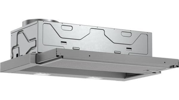 Hotte serie 2 télescopique 60cm, metalLook, 2 niveaux, 328m³ / h, 64dB, interrupteurs à bascule, 2 P vue 1