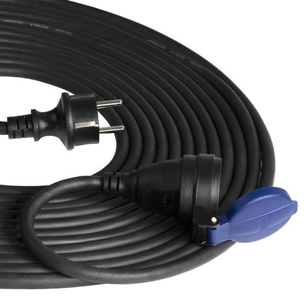 Rallonge heavy - duty avec câble caoutchouc longueur 30m IP44, 1 x 2 pôles + T, H07RN-F 3 x 1.5mm², vue 1