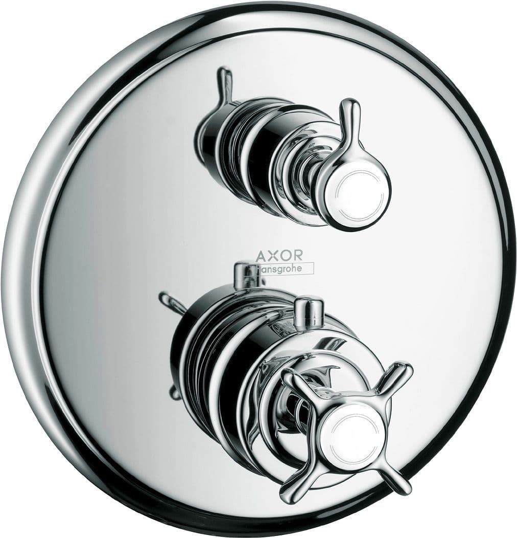 SET DE FINITION THERMOSTAT A ENCASTRER + INVERSEUR MONTAGE HANSGROHE NICKEL BROSSE vue 1