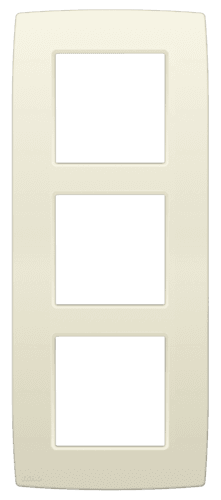Plaque de recouvrement triple, entraxe de 60 mm, verticale, couleur Niko Original cream vue 1