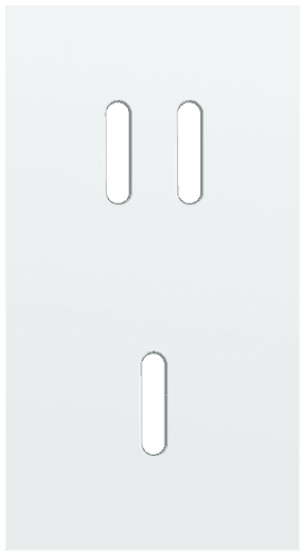 Plaque de recouvrement double, verticale 71 mm d'entraxe, pour une fonction de commutation double et une simple, Niko Rocker steel white coated vue 1