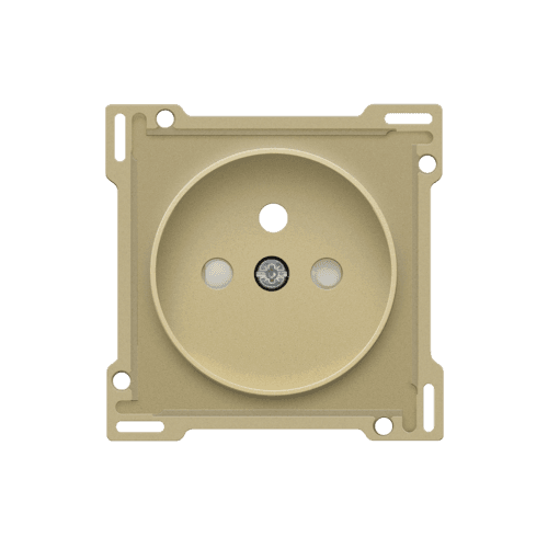 Set de finition pour prise de courant avec broche de terre et obturateurs de protection, pour Niko Rocker et Niko Toggle, gold coated vue 1