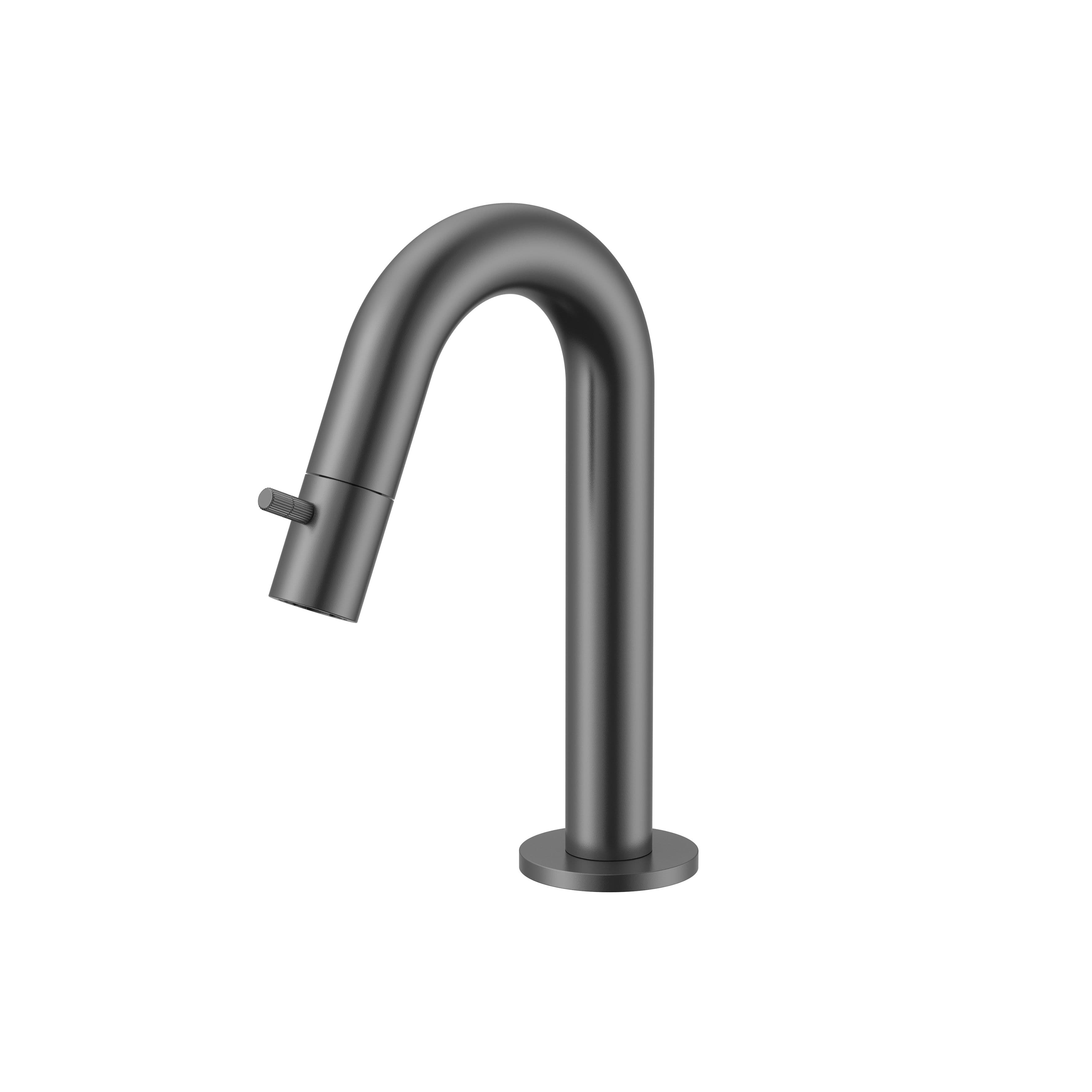 STRIA ROBINET EAU FROIDE – BEC COURBÉ – SANS BONDE – GUNMETAL (PVD) vue 1