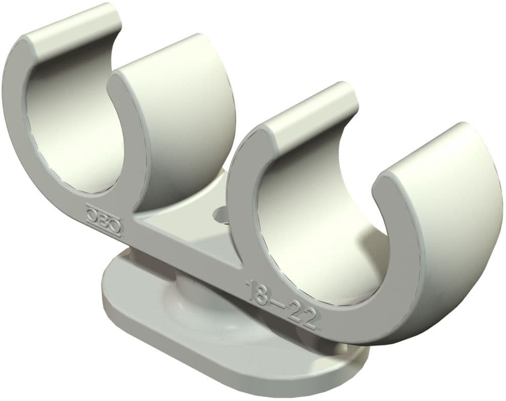 Obo Bettermann collier sur socle bilobé sur M6 PP 2962 2 x 16 gris clair par 50 vue 1