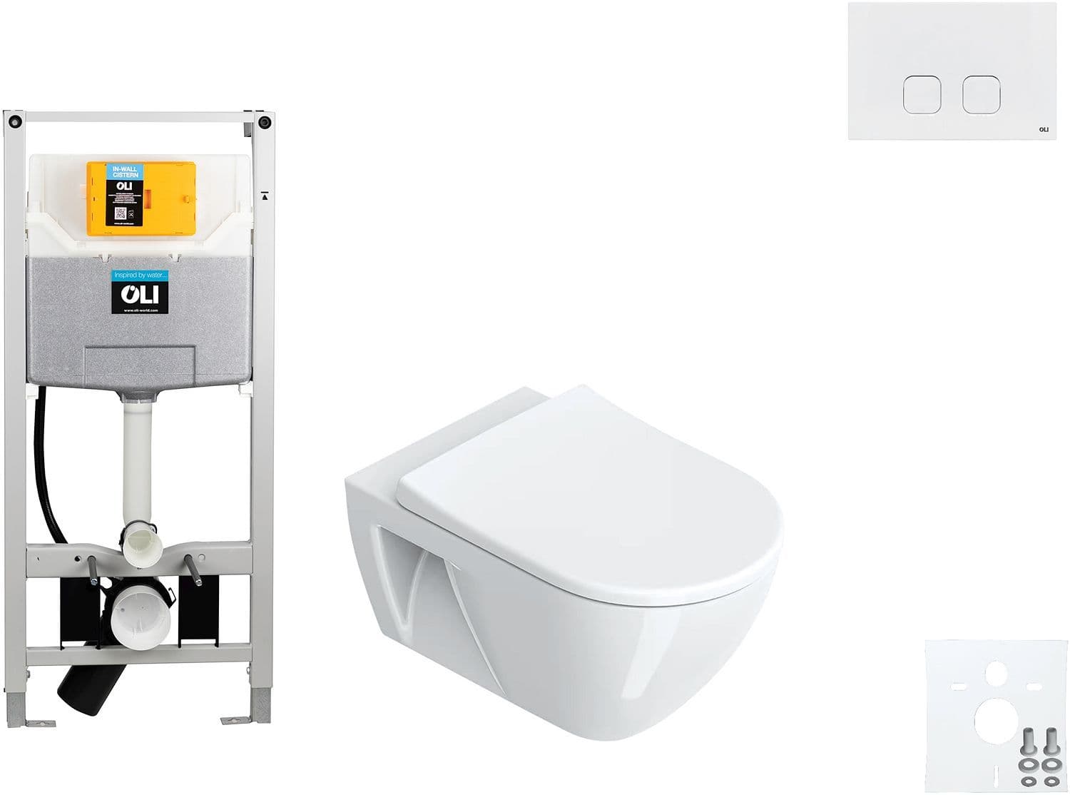 WALLFIX OLI WC SUSPENDU SFERA ECO CATALANO SOFT-CLOSE + LIFT-OFF + RIMLESS + SILENTECH + CATAGLAZE+ PLAIN BLANC vue 1