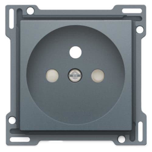 Set de finition pour prise de courant avec broche de terre 28.5mm Alu Steel vue 1