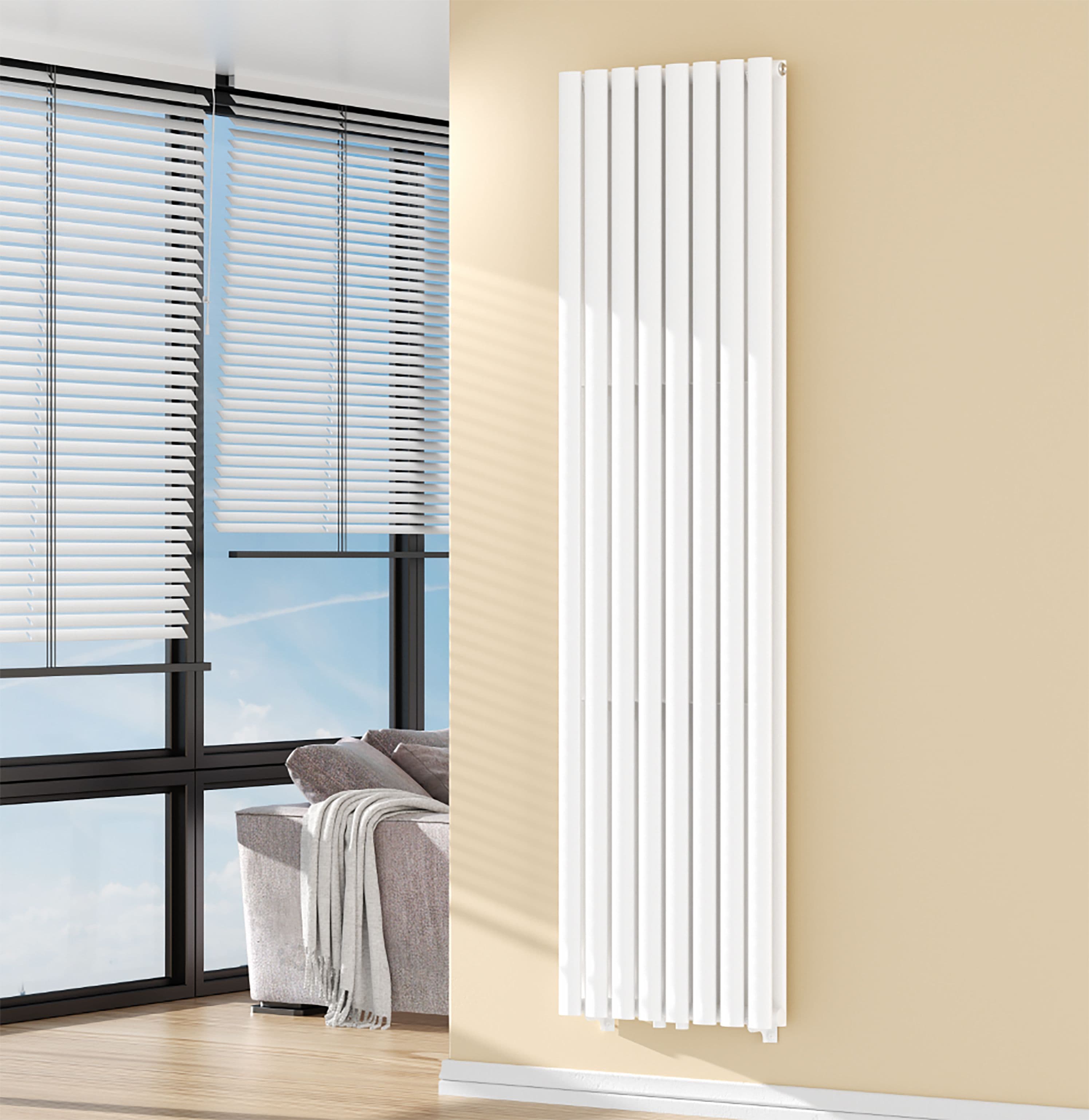 VERTI OVAL RADIATEUR - 1800X480 - DOUBLE - 2X8 ÉLÉMENTS - 1640W - BLANC vue 1