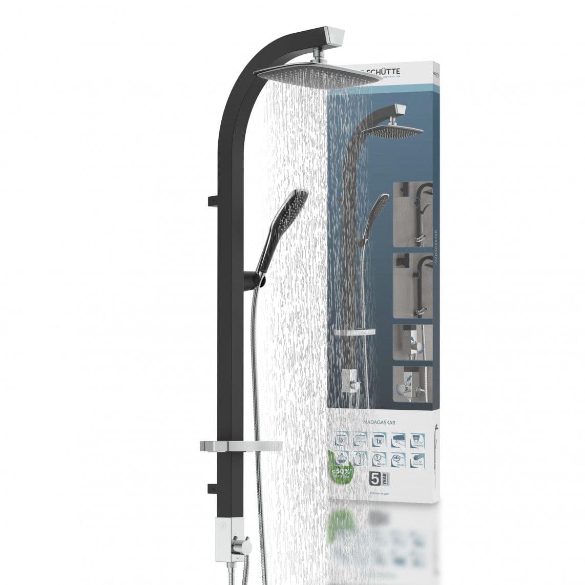 60060 MADAGASKAR Set douche de pluie, noir mat/ chromé vue 1