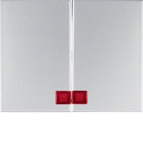 Touche avec voyant Rouge Berker K.5 Alu vue 1