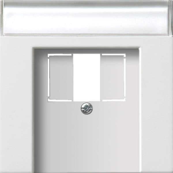 Cache pour TAE et USB Blanc brillant avec zone d'inscription vue 1