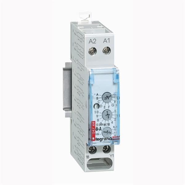 Relais temporisé 8A - 250V multifonctions - 1 module vue 1