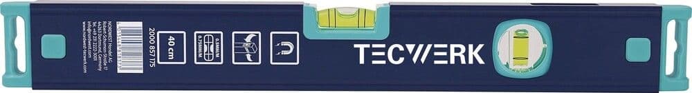 Tecwerk niveau à bulles en aluminium avec aimants de fixation puissants 80 cm vue 1