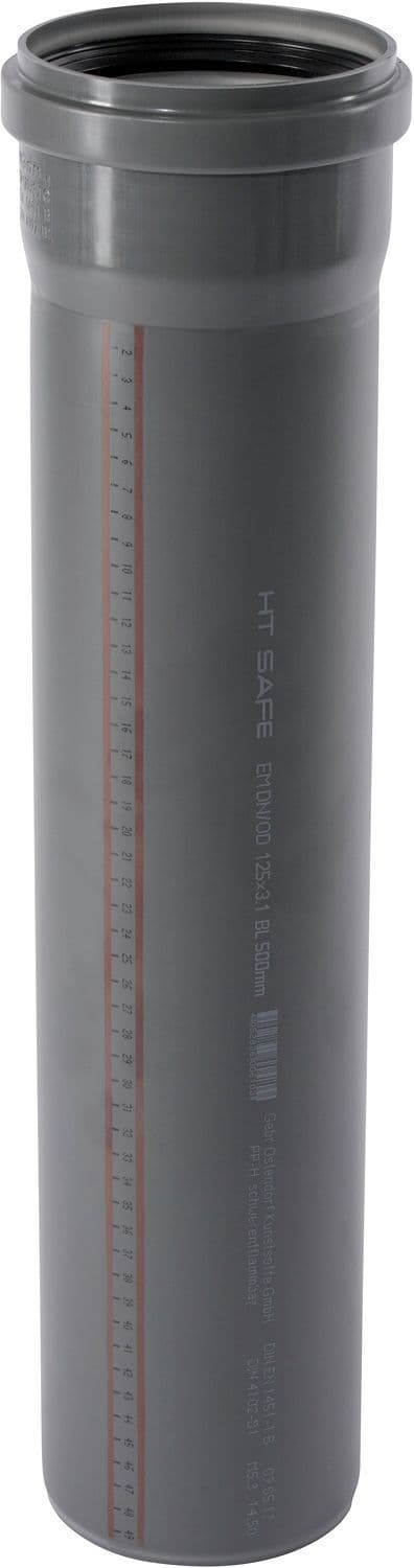 TUBE 125MM 0,5M MANCH.PP HT-SAFE OSTENDORF vue 1