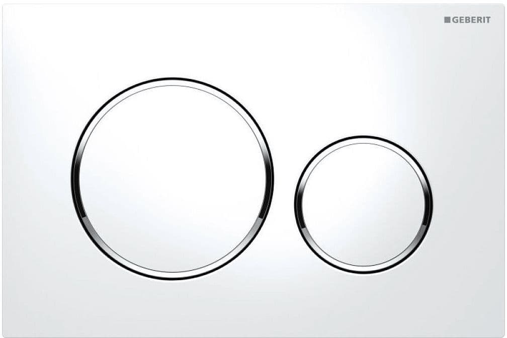 PLAQUE DE COMMANDE 2 TOUCHES SIGMA 20 GEBERIT BLANC BRILLANT-CHROME BRILLANT vue 1