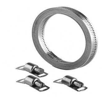 98737000 Bande de colliers de serrage 8 mm x 3 m, acier inoxydable, 8 colliers de serrage inclus vue 1