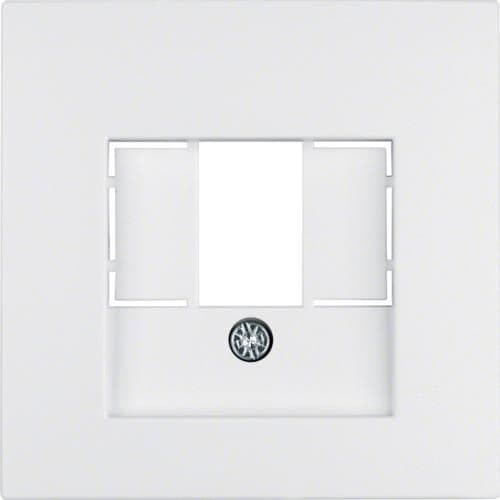 Enjoliveur pour prise informatiqeu et connexions haut - parleurs Berker S.1 / B.3 / B.7 Blanc polair vue 1