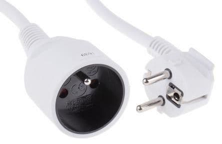 Rallonge 3 x 1.5mm² 5m Blanche vue 1