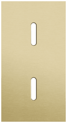 Plaque de recouvrement double, verticale 71 mm d'entraxe, pour deux fonctions de commutation simple, Niko Rocker alu gold brushed vue 1