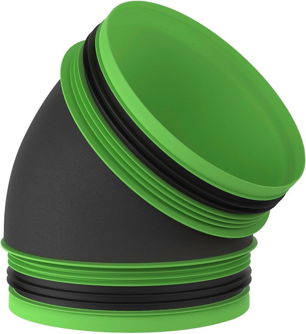 RACCORD ISOLÉ 45°AV.RUBER DUCO D160-D160 vue 1