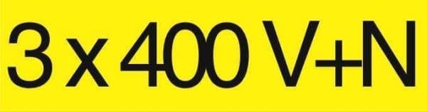 Autocollant indication tension "3 x 400V + N" 70 x 35mm vue 1