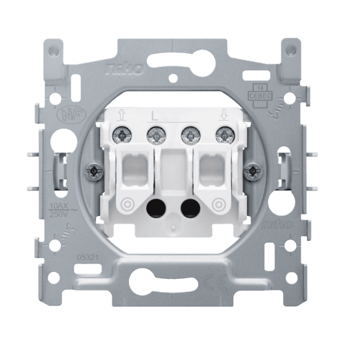 Socle pour bouton-poussoir pour volets pour commandes électroniques, 10 A, bornes à vis vue 1