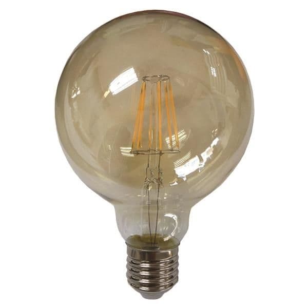 Lampe filament globe dimmable G125 8W E27 2400K Or vue 1
