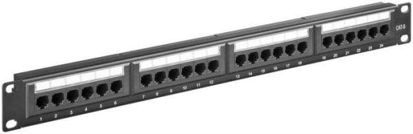Panneau de brassage MicroConnect cat6 24 ports 19" vue 1