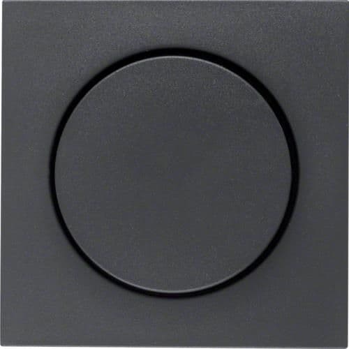 Enjoliveur avec bouton de réglage pour variateur rotatif Berker S.1 / B.3 / B.7 Anthracite, mat vue 1