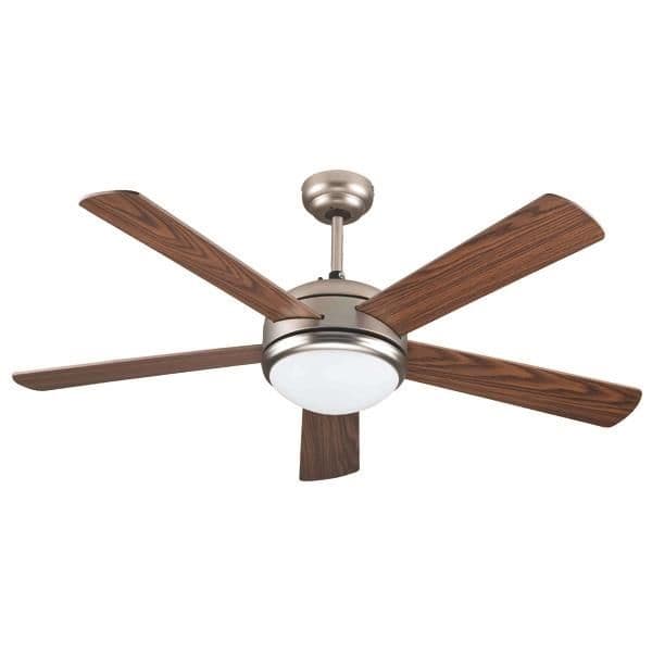 Ventilateur décoratif avec 1 lampe E27 Laiton antique avec contrôleur diamètre 130 70W vue 1