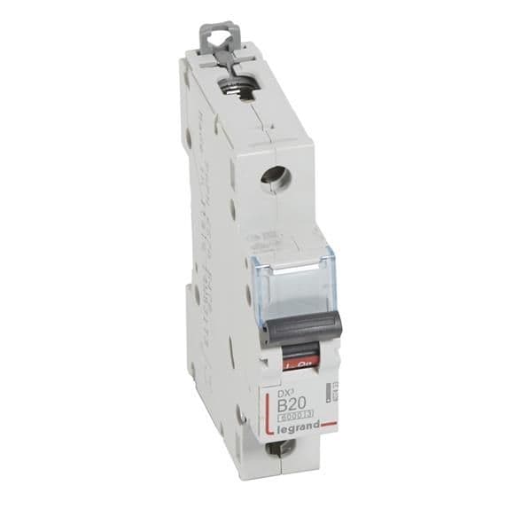 Disjoncteur DX³ 6000A / 10kA 1 pôle courbe B 20A 230 / 400V - 1 module vue 1