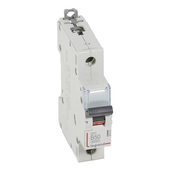 Disjoncteur DX³ 6000A / 10kA 1 pôle courbe B 50A 230 / 400V - 1 module vue 1