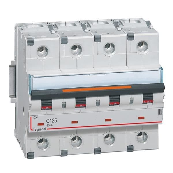 Disjoncteur DX³ 4 pôles courbe C 125A 400V - 25kA - 6 modules vue 1