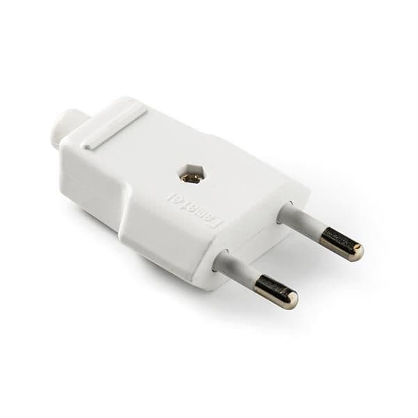 Fiche mâle 2.5A - 220V Blanc vue 1