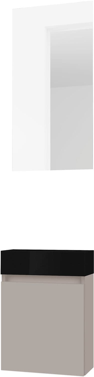 LAVE-MAINS FORM MINI PORCELAINE NOIR/ 1 PORT/MIROIR POUDRE GRIS vue 1