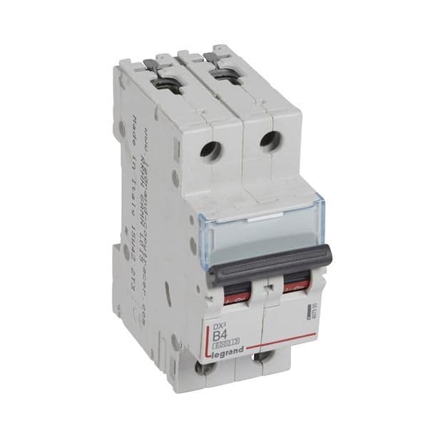 Disjoncteur DX³ 6000A / 10kA 2 pôles courbe B 04A 230 / 400V - 2 modules vue 1
