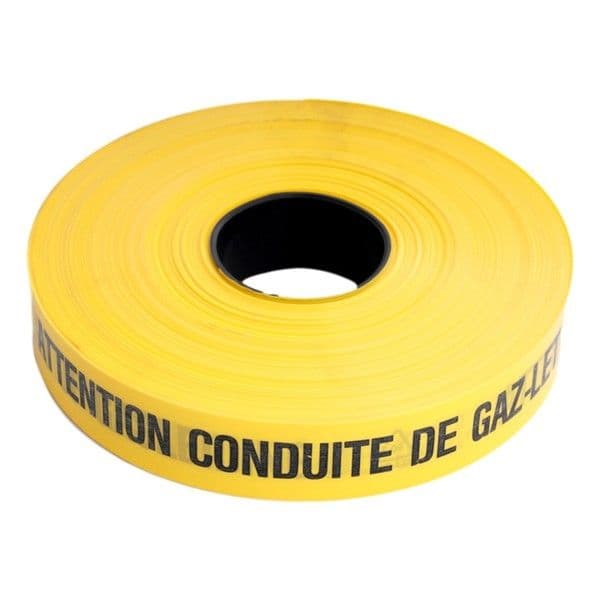 Ruban avertisseur 0,15mm x 40mm x 250m Jaune / Noir ' Att. conduite gaz' vue 1
