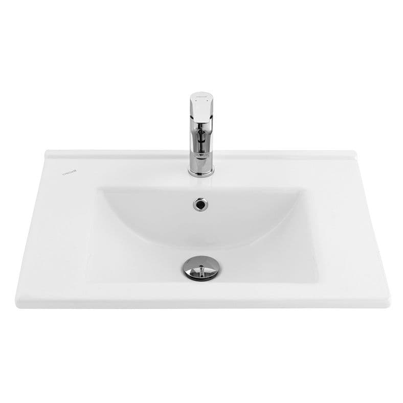 SU LAVABO - 1 LAVABO - AVEC TROU DE ROBINET - CÉRAMIQUE - 60X45 CM - BLANC BRILLANT vue 1