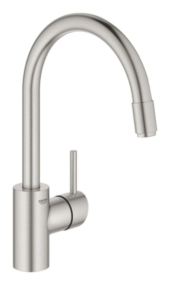 Grohe Concetto mitigeur évier bec haut C monotrou bec mobile SuperSteel vue 1