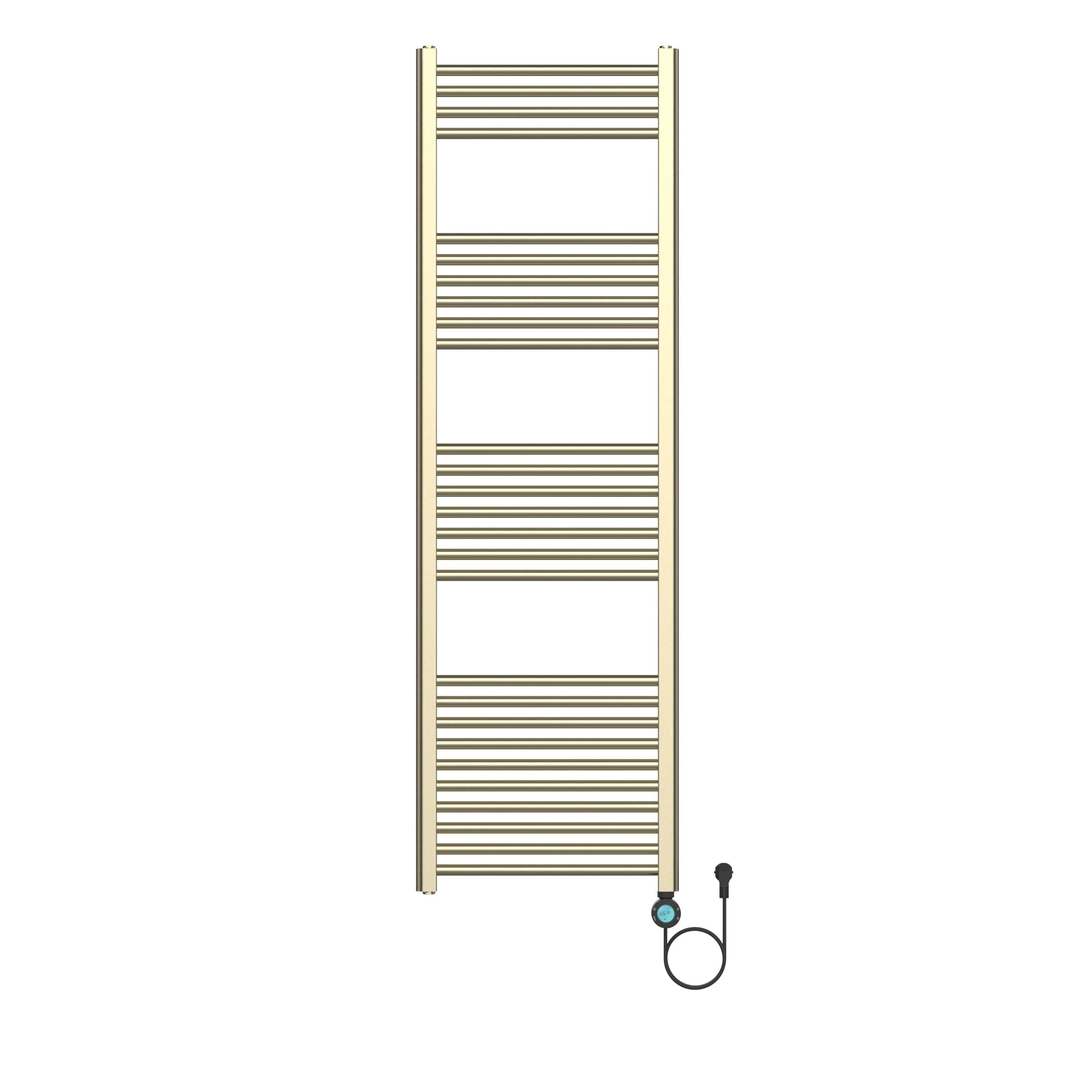 BELRAD SÈCHE-SERVIETTES ÉLECTRIQUE – AVEC THERMOSTAT NUMÉRIQUE PROGRAMMABLE – SMART WIFI - RACCORD À DROITE – 900W – 1600X500 MM – OR BROSSÉ vue 1
