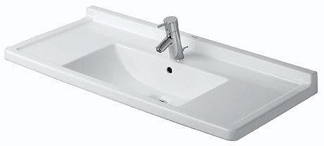LAVABO POUR MEUBLE STARCK 3 + TROU ROBINET DURAVIT 105CM BLANC vue 1