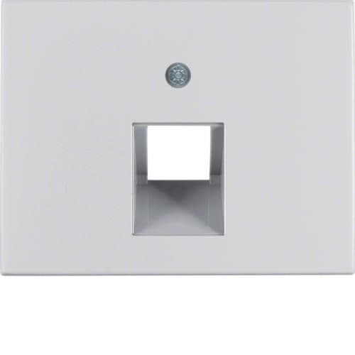 Enjoliveur pour prise informatique simple Berker K.5 Alu vue 1