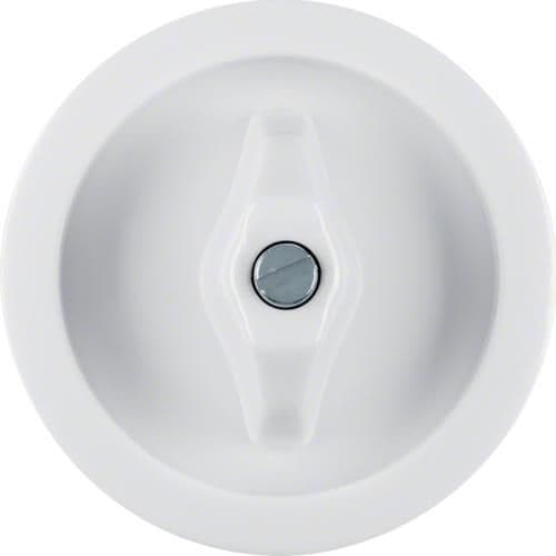 Enjoliveur et manette pour interrupteurs / poussoirs rotatifs Berker serie 1930 / Glas Blanc polaire vue 1